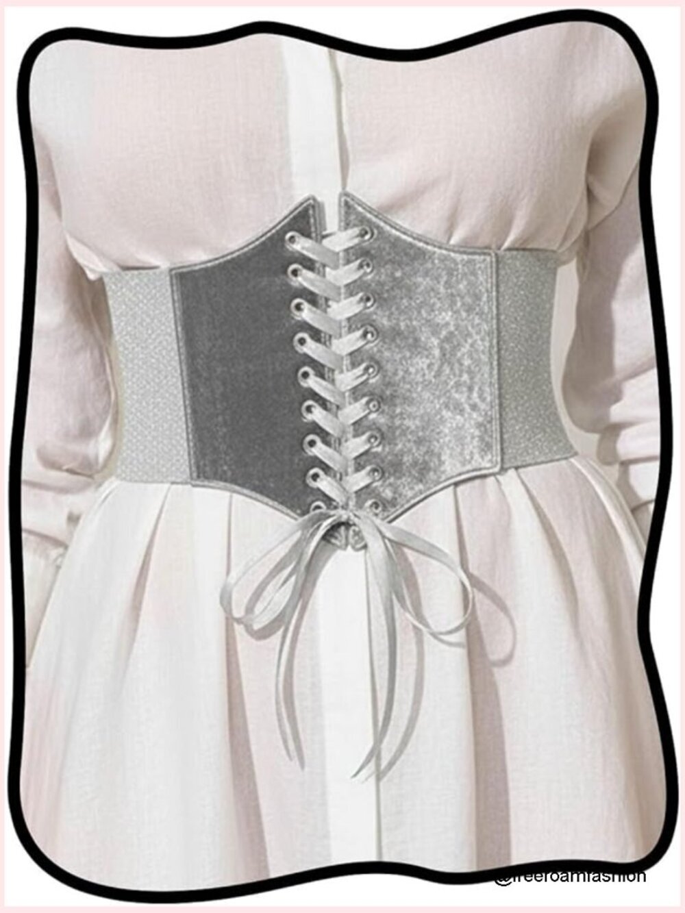 Stretchy Leather Corset Belt - Wide Elastic Waist Cincher - Lace-Up Front